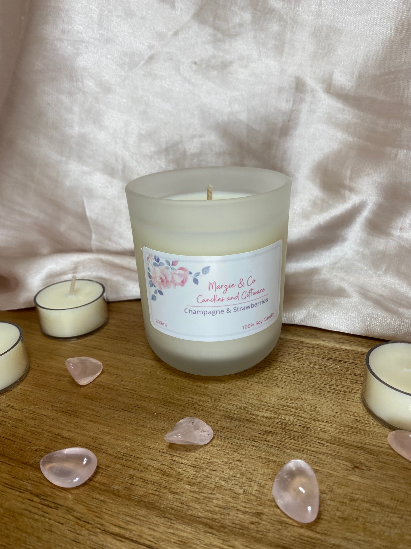 200ml White Frosted Candle